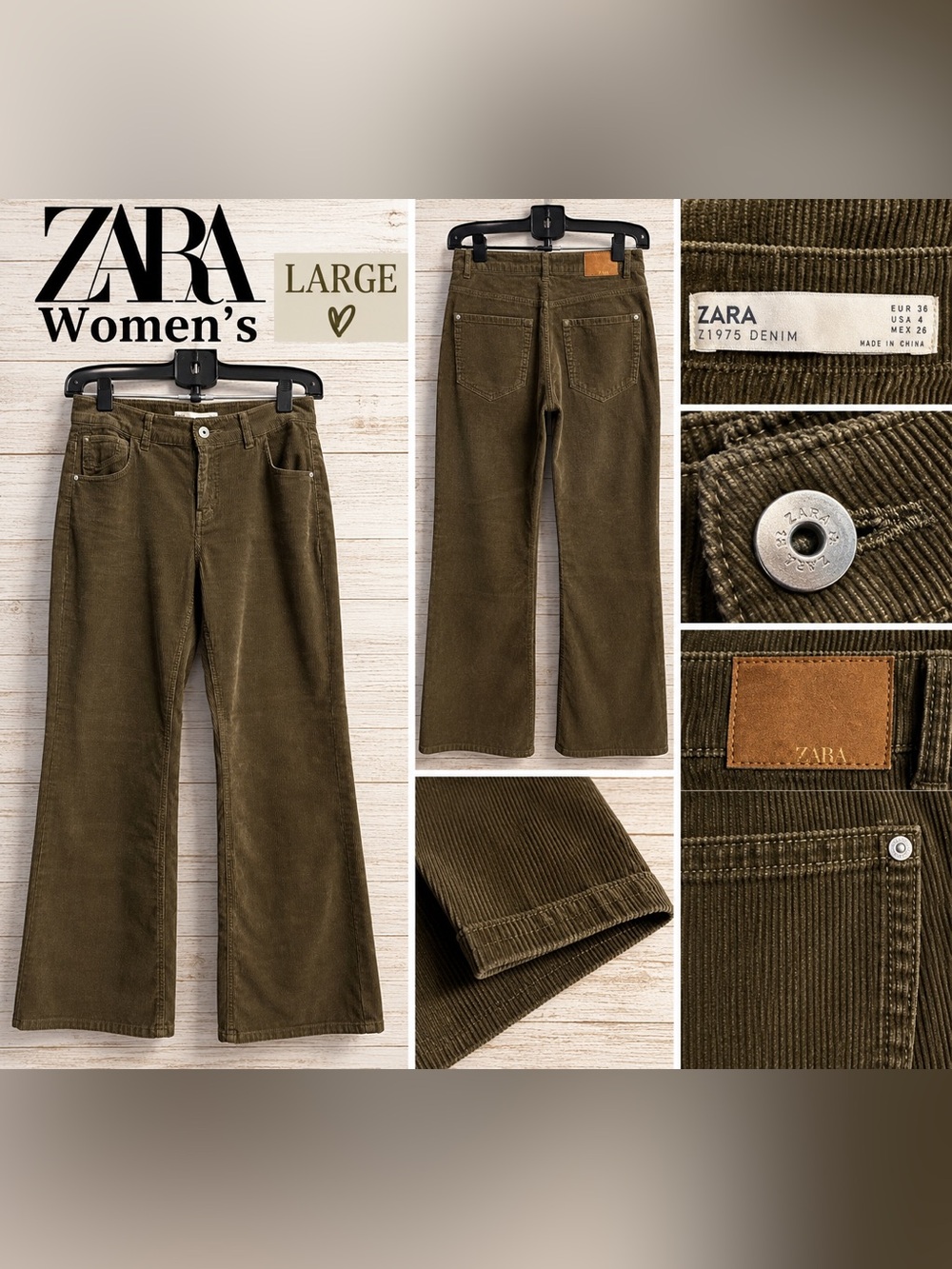 Zara Z1975 Corduroy Wide-Leg Pants